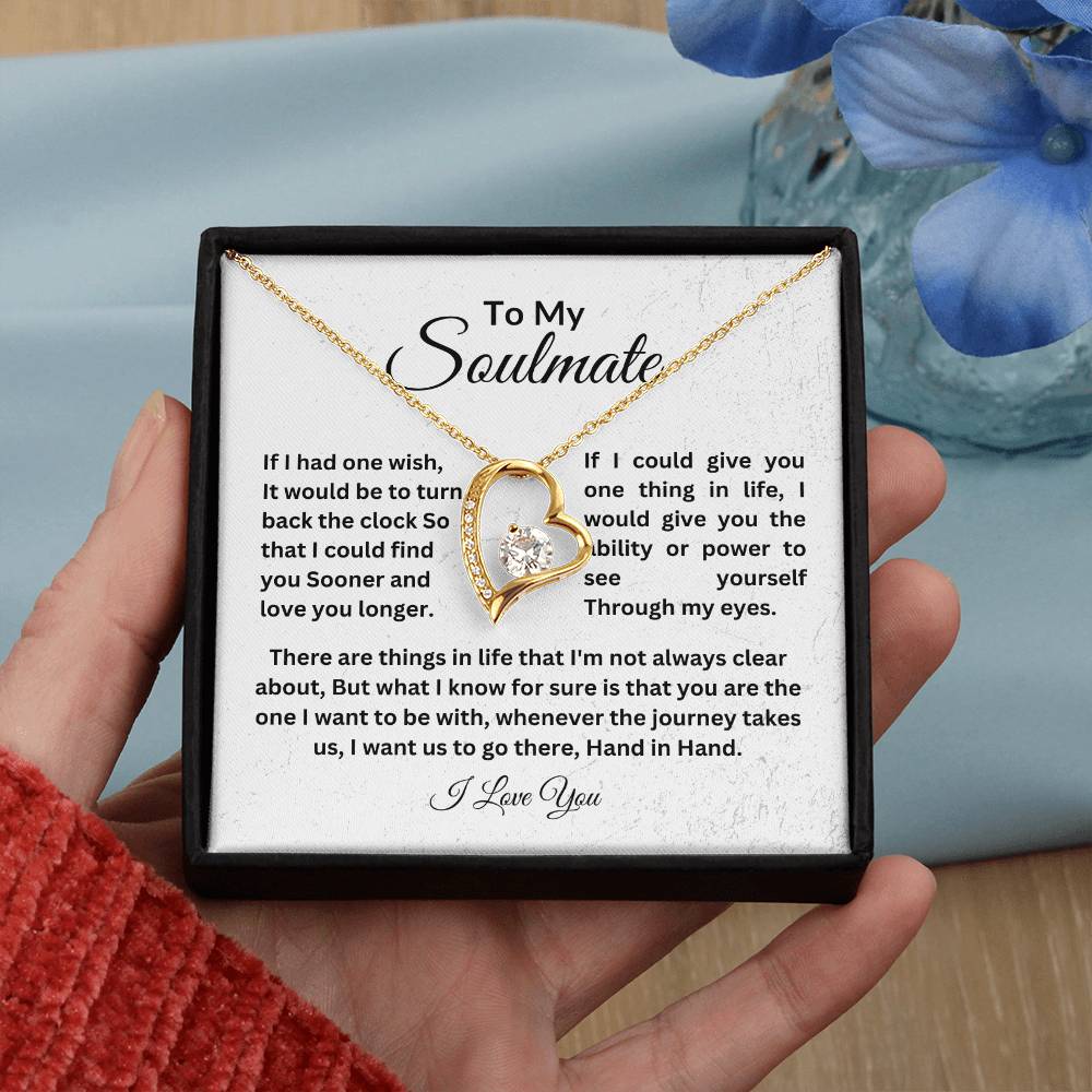 To My Soulmate || Forever Love Necklace || Birthday Gift || Christmas Gift || Valentine's Day Gift || Anniversary Day Gift With Blessing Card Gift Box