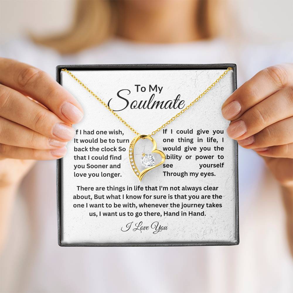 To My Soulmate || Forever Love Necklace || Birthday Gift || Christmas Gift || Valentine's Day Gift || Anniversary Day Gift With Blessing Card Gift Box