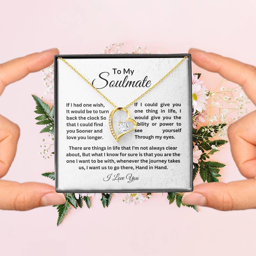 To My Soulmate || Forever Love Necklace || Birthday Gift || Christmas Gift || Valentine's Day Gift || Anniversary Day Gift With Blessing Card Gift Box