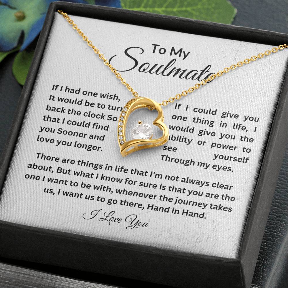 To My Soulmate || Forever Love Necklace || Birthday Gift || Christmas Gift || Valentine's Day Gift || Anniversary Day Gift With Blessing Card Gift Box