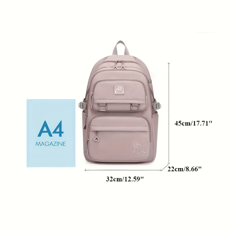 Large Capacity Waterproof Nylon Backpack – Stylish & Versatile Double Shoulder Bag for Students and Travel